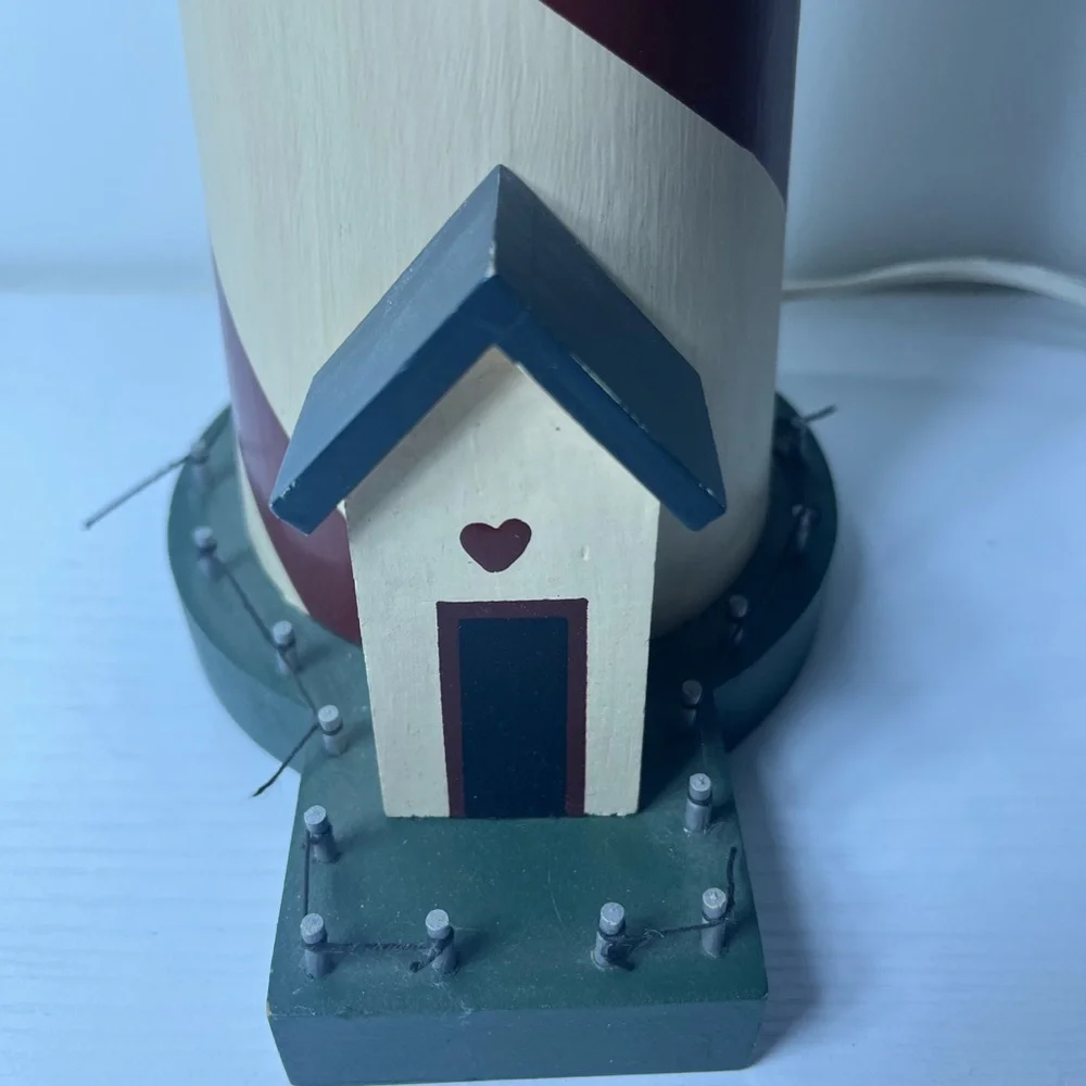 NCE Nautical Lighthouse Table Lamp Wood Coastal Beach Decor Working Light - Picture 5 of 10
